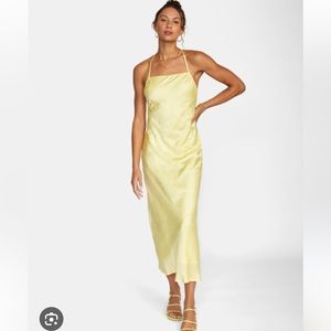 RVCA X STELLA yellow slip dress